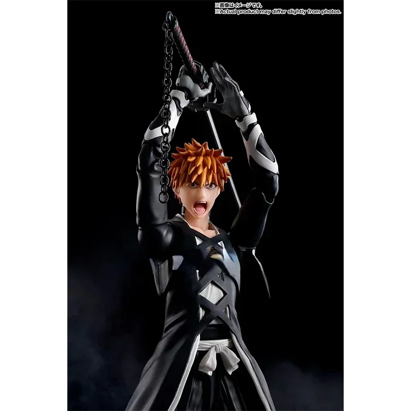 In Stock BANDAI Original S.H.Figuarts SHF Death God Kurosaki Ichigo Tensu Zangetsu Anime Action Figure Model Toy Collection Gift