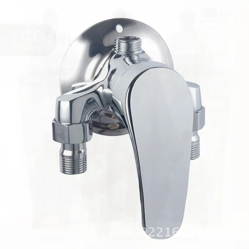 

All Copper Triangle Shower Faucet Open Tube Design with Solar Water Heater Mixing Valve European Style Spray Massage Rain Shower