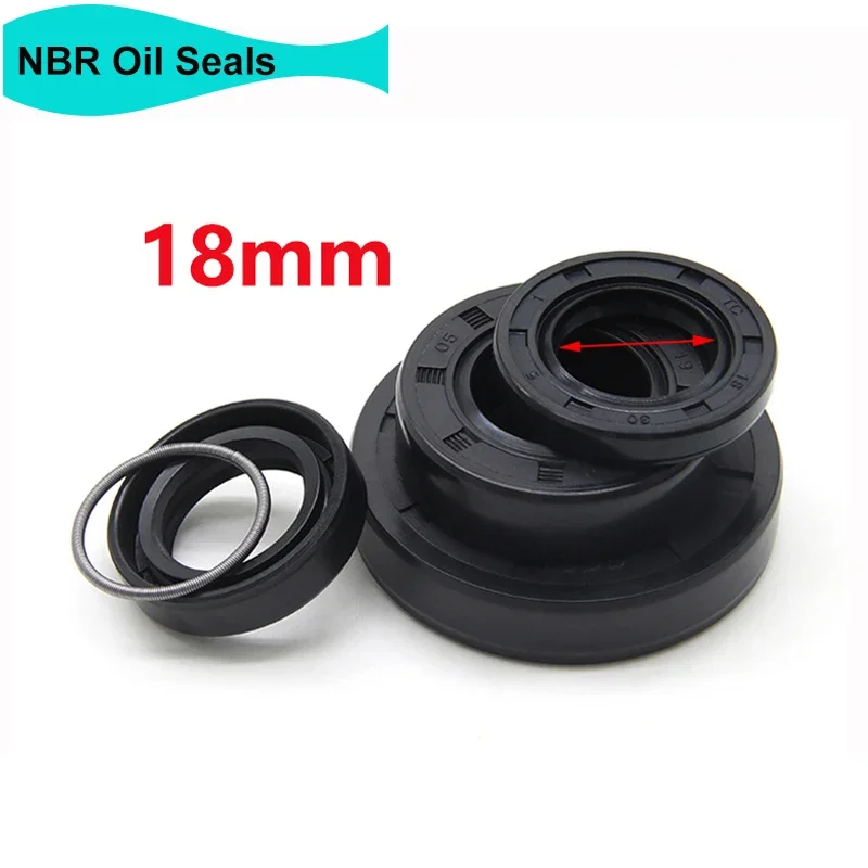 

2/5pcs Black NBR Oil Seals ID18mm TC-18*24/25/26/28/30/32/35/40/42/45/47*5/6/7/8/10mm Nitrile Rubber Shaft Double Lip Oil Gasket