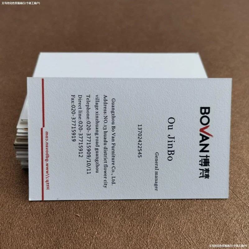 Customized High-end Pearl White Pearl Stamping Rounded Corner Business Cards Holland White Cloth Texture Eggshell Textu