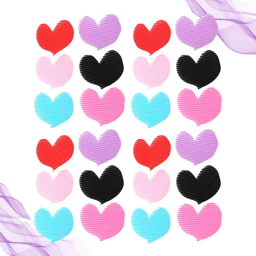 24Pcs Heart Shape Hair Fixed Fringe Stickers Reusable Plastic Hair Bang Holders Stick for Sports Makeup Facial