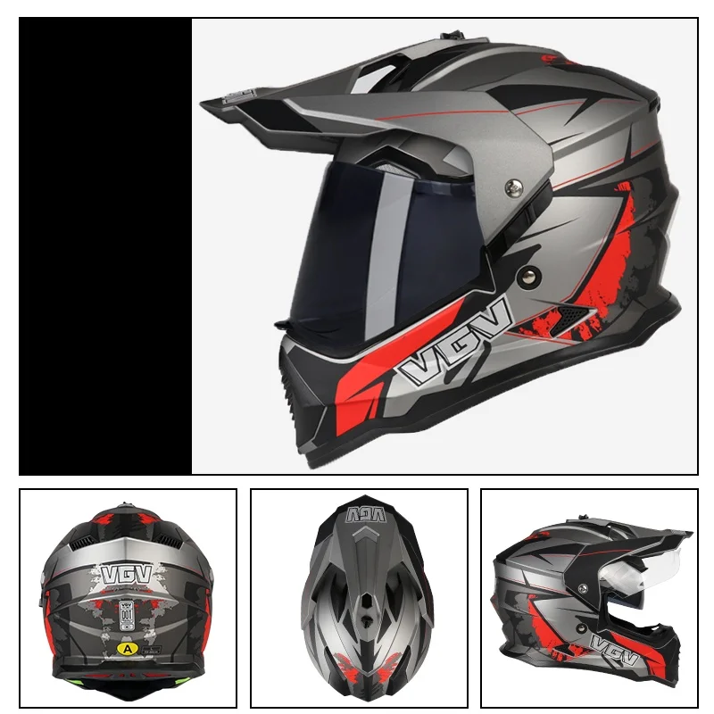 خوذة دراجة نارية للشباب على الطرق الوعرة، خوذة رالي ركوب الشوارع، للجنسين للأطفال البالغين طوال الموسم ركوب الدراجات النارية الرجعية فو