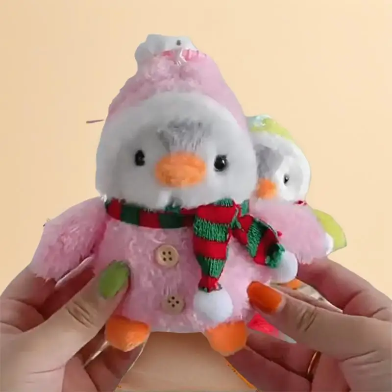 Kostbaar sjaal met vakantie-thema Pinguïn pluche sleutelhanger speelgoed; Tashanger, coole rugzakaccessoire, verjaardagstraktatie voor meisjes