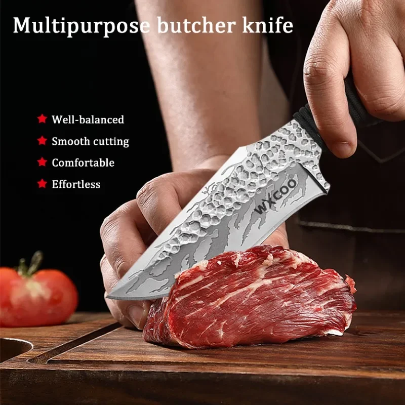WXCOO Full Tang Handmade Forged Boning Knife Butcher's Cutting Knife Slicing Meat Cleaver Kitchen Accessories Knife Kitchen