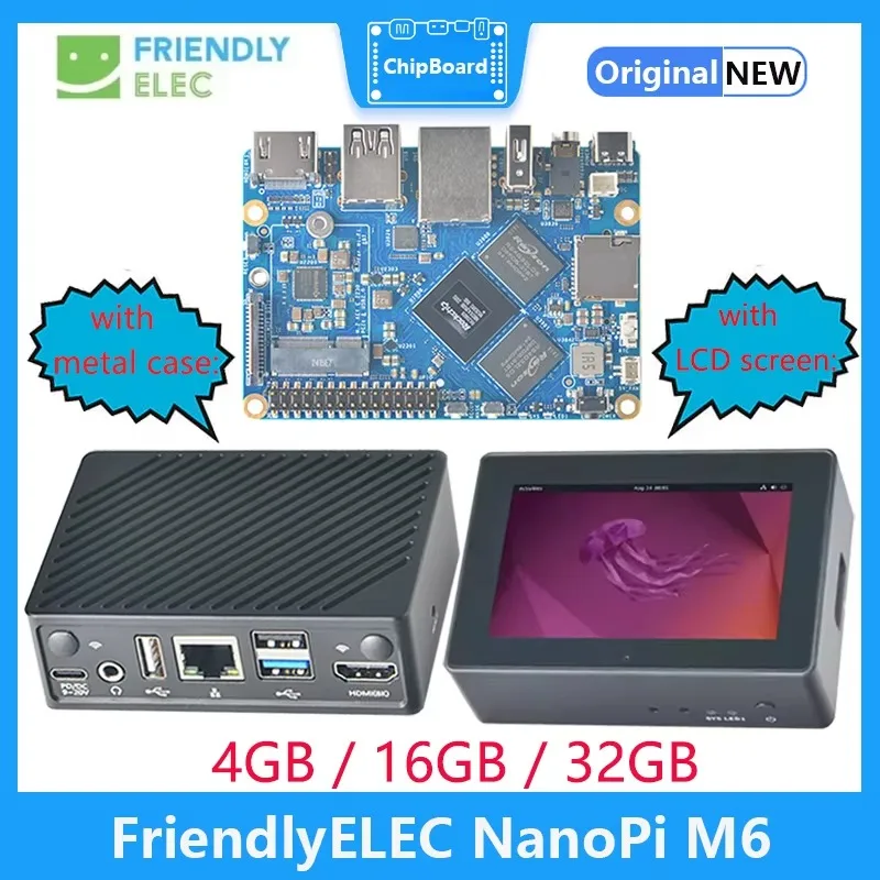 

NanoPi M6 мини-плата SBC Rockchip RK3588S, с открытым поставщиком, 64 бита, LPDDR5 RAM, родной гигабитный Ethernet, светильник NAS 8K Decod