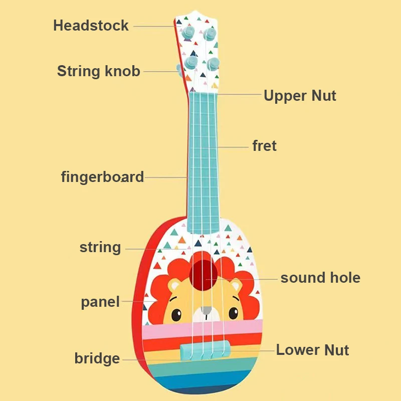 Children\'s Guitar Toy Ukulele Beginner Baby Music Enlightenment Toys Early Educational Mini Musical Instrument Xmas Gift