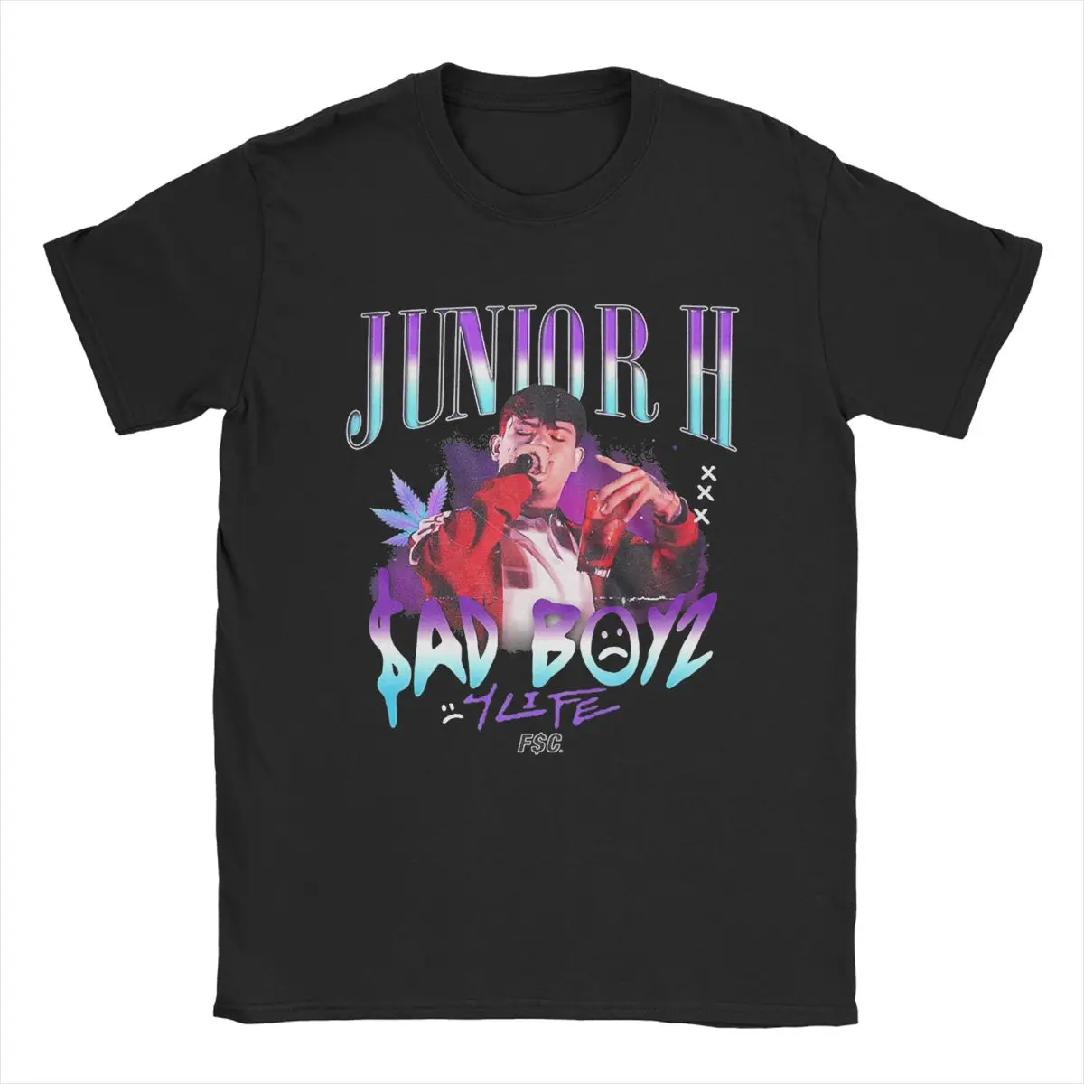 Junior H Sad Boyz Men T Shirts Vintage Tee Shirt Short Sleeve Round Collar T-Shirts 100% Cotton Original Clothes