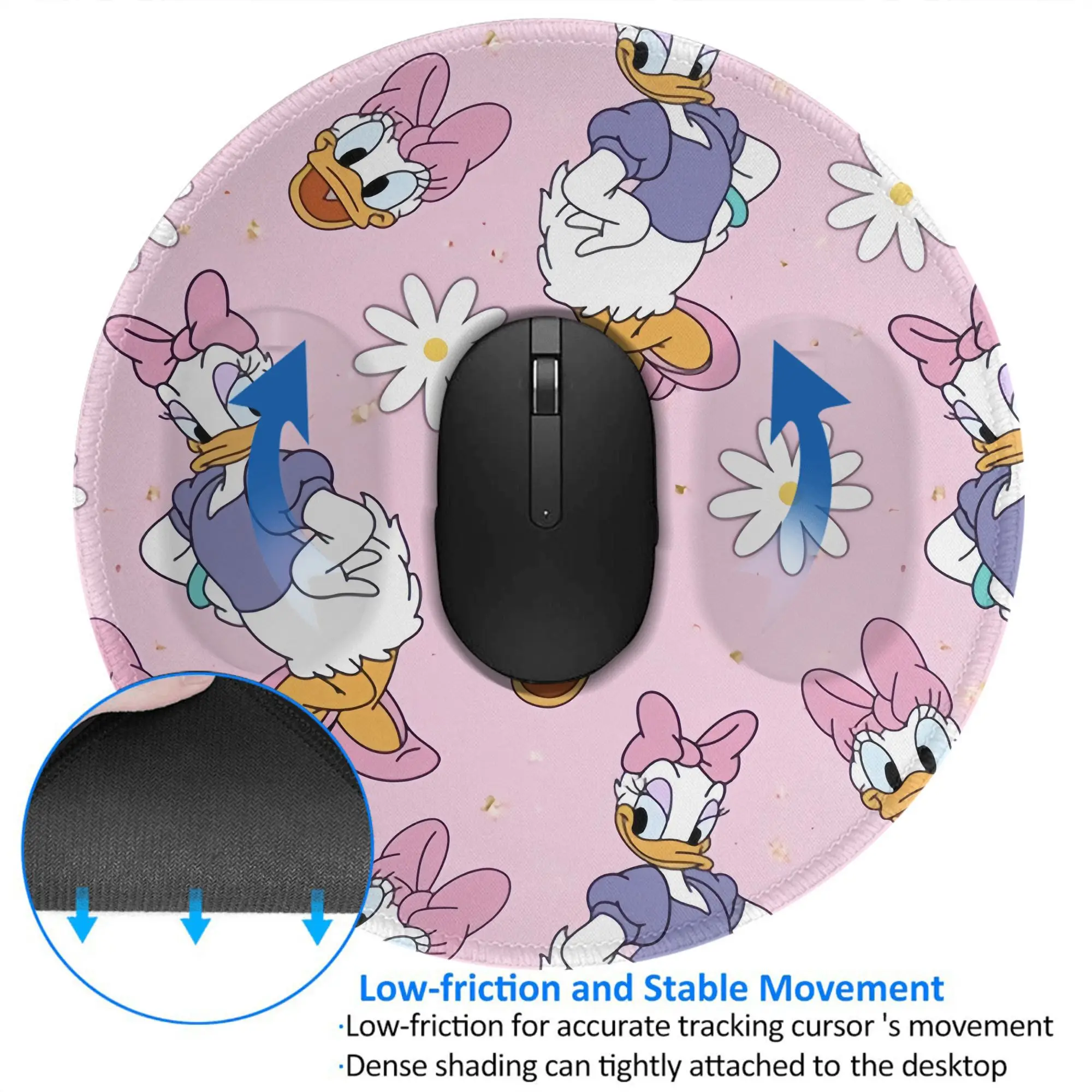 Margarida pato redondo mini mouse pad tapete antiderrapante desktop 8in jogo computador tapete de borracha para jogos