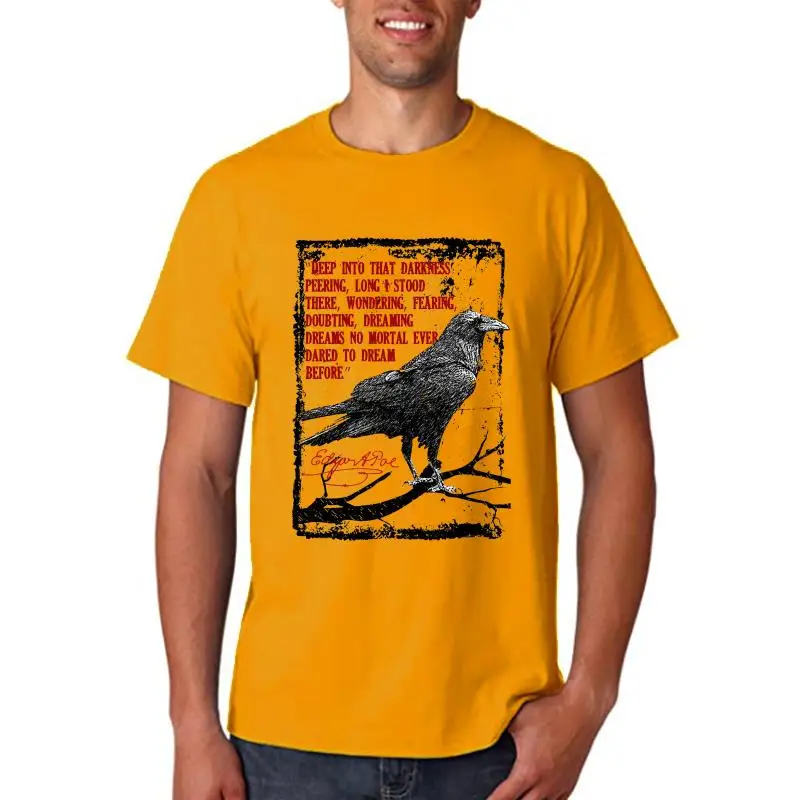 THE RAVEN EDGAR ALLAN POE - NEW COTTON GREY GREY TSHIRT