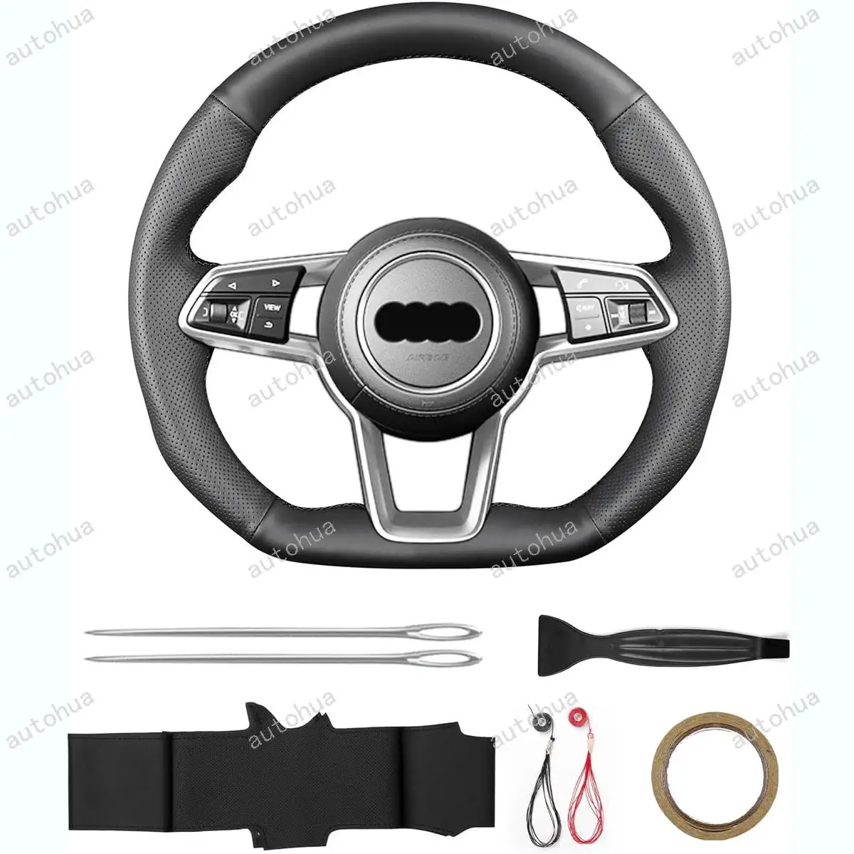 

HandSewn Steering Wheel Cover for Audi 2021 TTS R8 RWD/2020 TT RS R8 V10 Spyder Coupe/2019 TT TTS Coupe R8/2017 R8 TT RS