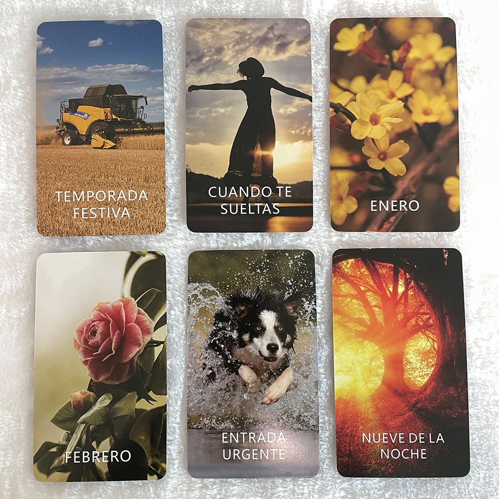 Spanish Time Oracle Cards, Spanish Tarot Deck, Fortune Telling Toys, Spanish Version Tarot, Clarity Cards, 12x7cm, 54 Cards