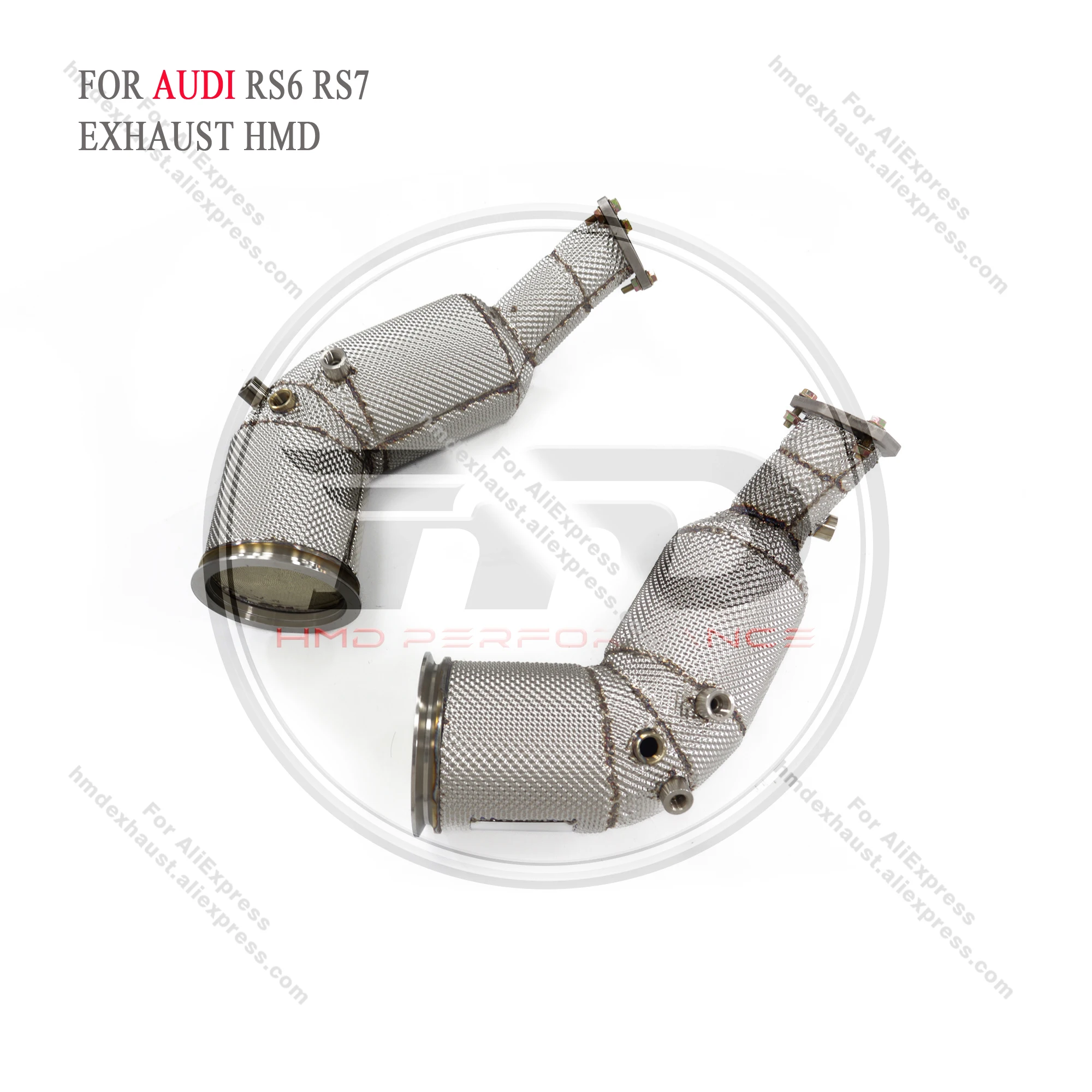 

HMD Exhaust Downpipe for Audi RS6 RS7 C8 4.0T Stainless Steel Performance With Heat Shield Pipe OPF Version