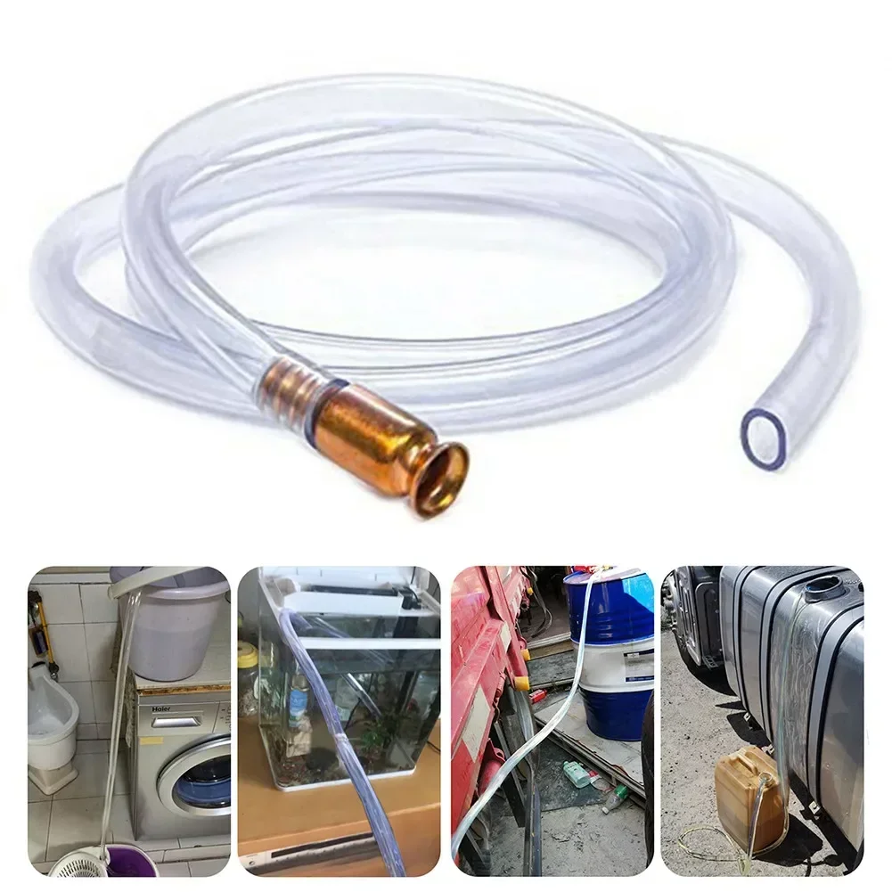 Manual Suction Pipe Gas Siphon Pump Gasoline Fuel Water Shaker Siphon Safety Self Priming Hose Pipe Plumbing Hoses Transparent N