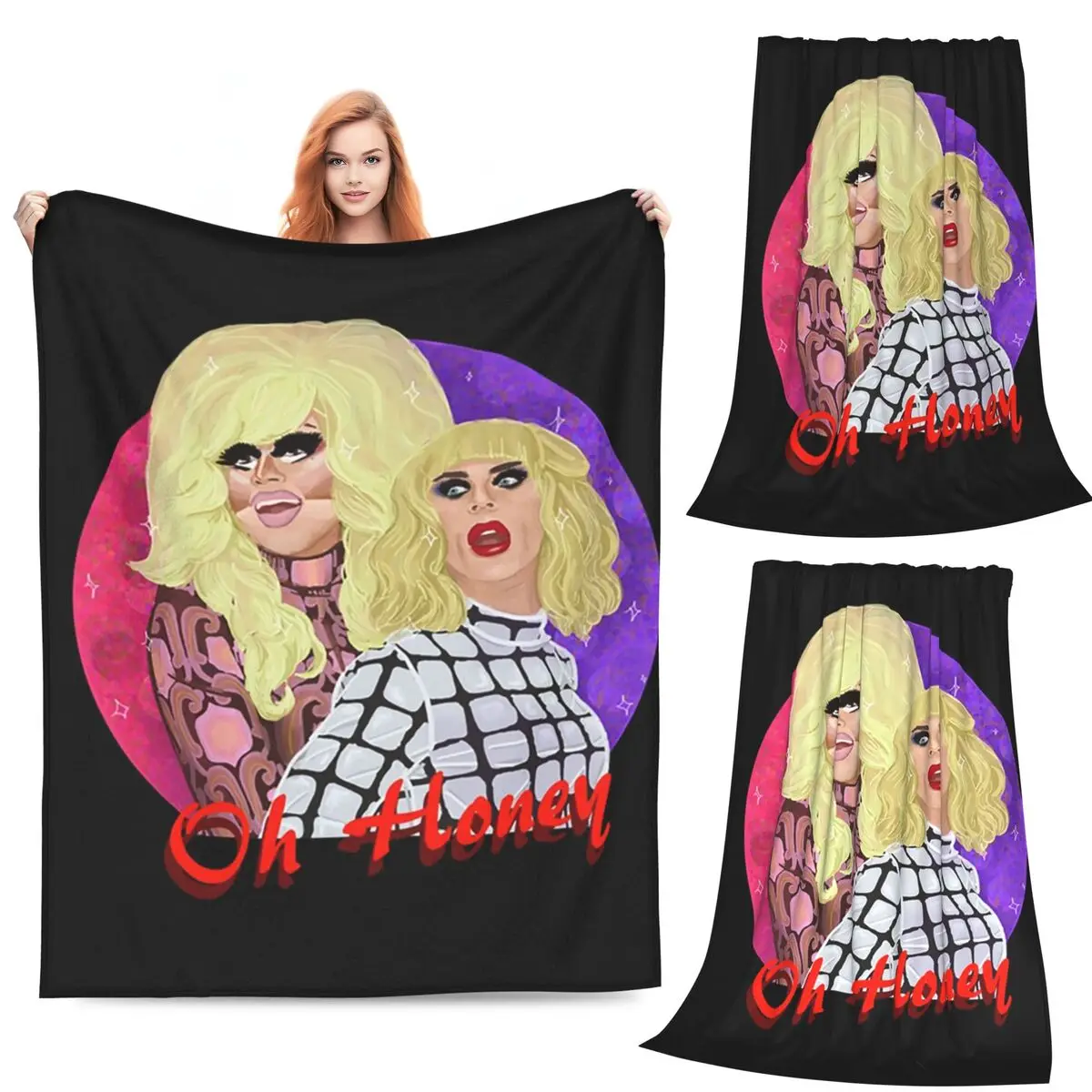 Copia De Oh Honey Trixie Mattel - Mantas de franela suaves y cálidas, colchas para cama, sala de estar, picnic, viajes, hogar, sofá