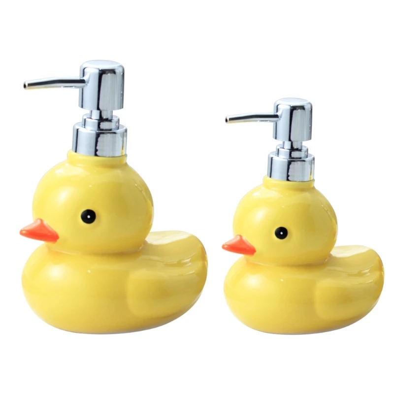 

Foaming Soap Dispenser Cartoon Duck Refillable Container Cosmetic Shampoo Shower