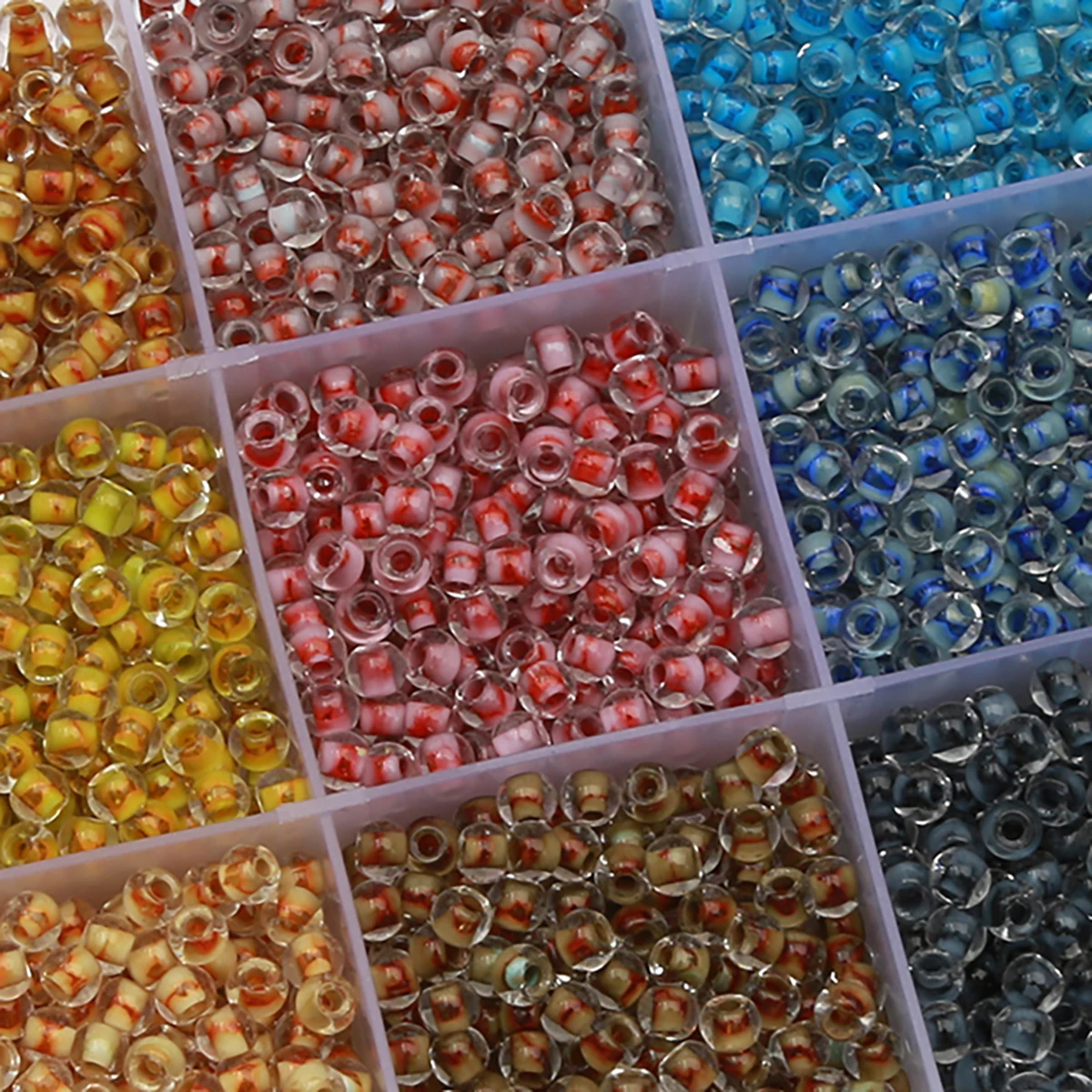 About160pcs inländische super aus gezeichnete Glas, Reis perlen, chinesische Art Tinte Serie gefärbten Kern, lose Perlen, handgemachte DIY-Produktion