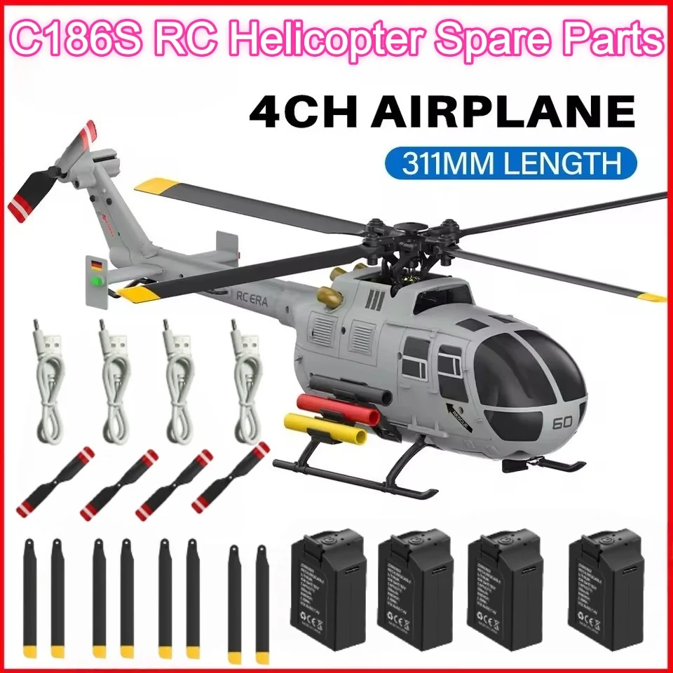 

7.4V 350mAh Battery For C186S RC Helicopter Battery C186S Remote Control Plane Spare Parts Accessories USB Main Tail Propeller