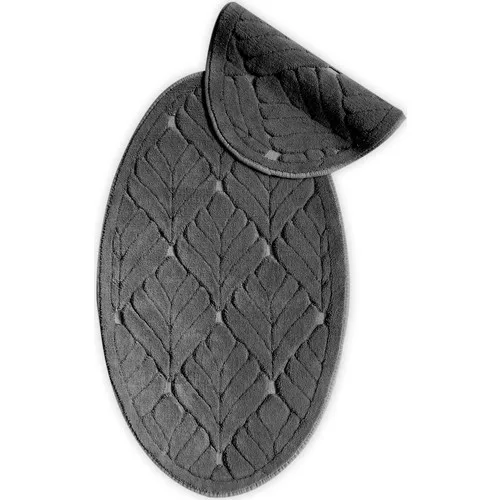 İpekçe Home Clover Anthracite Cotton Oval Toilet Seat Pad