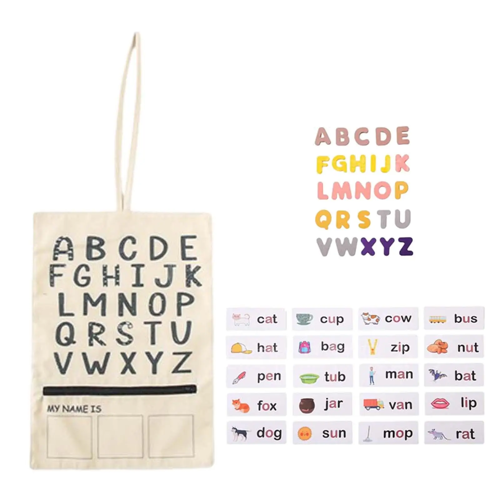 Alphabet Letter Matching Flash Cards with Storage Bag Word Spelling Game for Kids Children Preschool Girls Birthday Gifts