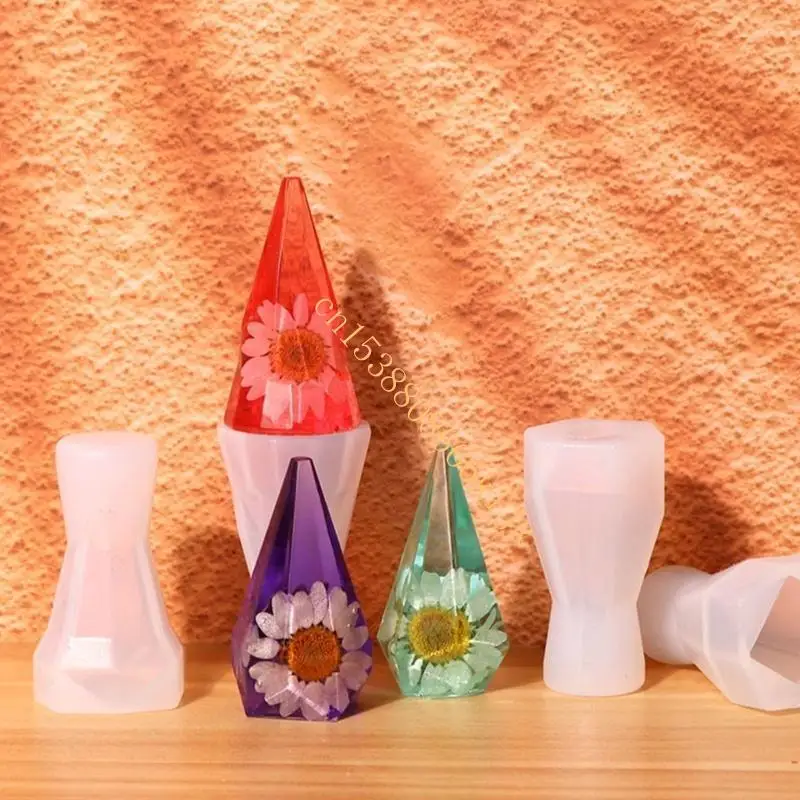 

Rings Holder Cone Resin Mold Crystal Pyramid Silicone Mold for Epoxy Casting Rings Jewelry Display Stand Home Decors 066C