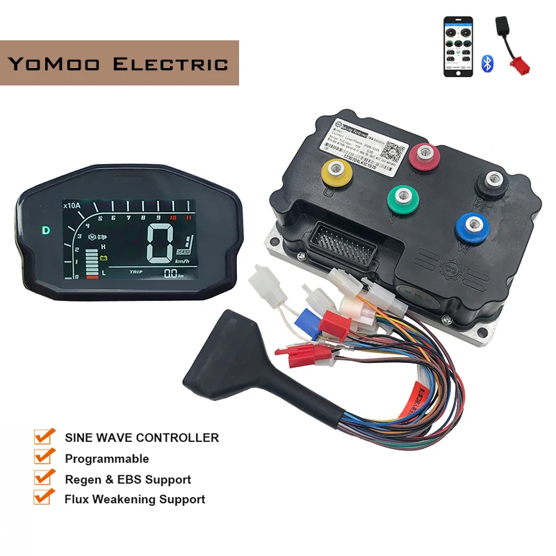 

60V/84V FarDriver ND84530 330A 5KW PMSM BLDC Sine Wave Motor Controller With DKD Display For Electric Motorcycles Accessories