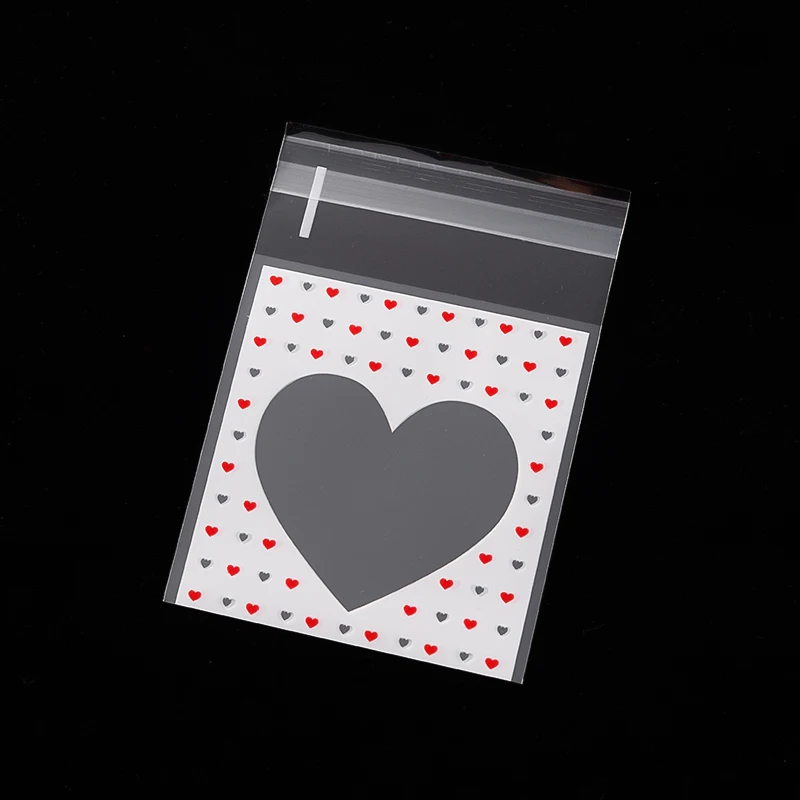100 stücke Herz Klar Süßigkeiten Tasche Transparente Taschen Cookie OPP Beutel Für Hochzeit Geburtstag Deco DIY Geschenke Schmuck Verpackung liefert – Detail 4