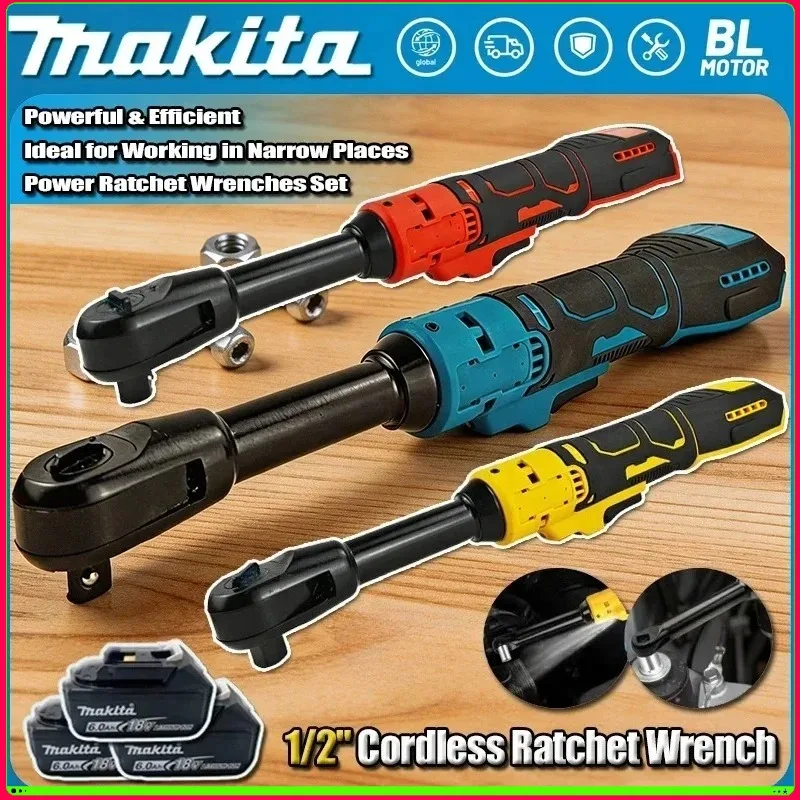 

Makita Electric Ratchet Wrench Upgraded Extended Head Removal Screw Nut 220N.m 3/8" Driver Power Tools For 18V Battery
