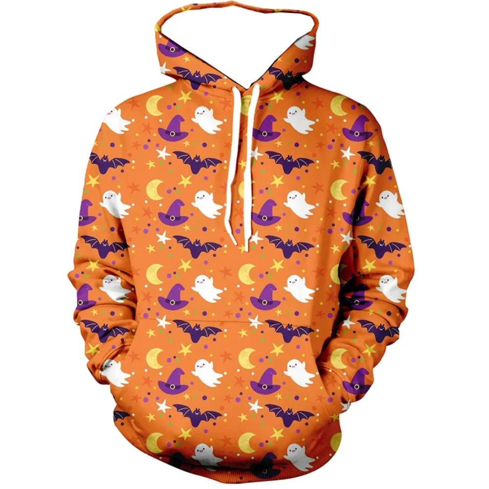 هوديس عصرية جديدة للرجال والنساء، تصميم بنمط اليقطين الخفافيش للهالوين مطبوع ثلاثي الأبعاد، هوديي للارتداء اليومي مع جيوب #6