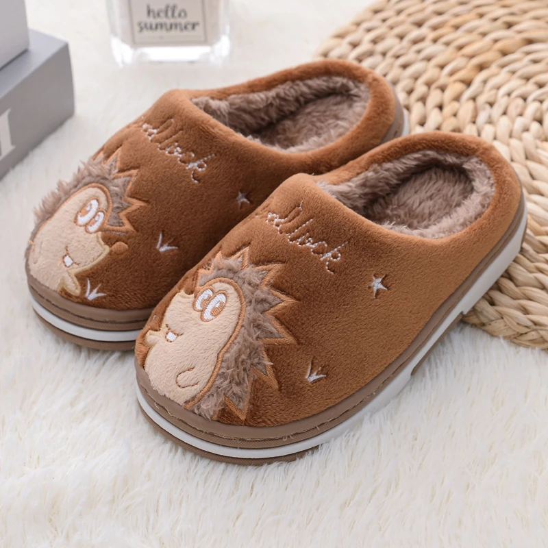 New Toddler Boy Slippers Winter Shoes Kid Casual Home Wear Baby Warm Anti-slip Loafers Cartoon Hedgehogs Children House Footwear