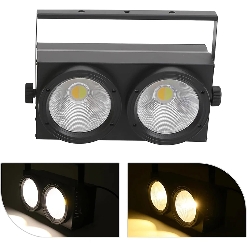 

1 PC LED 2IN1 COB 200W Cool Warm White Lighting 2 Eyes DMX512 for Stage Light Disco Party Christmas Audience Lights