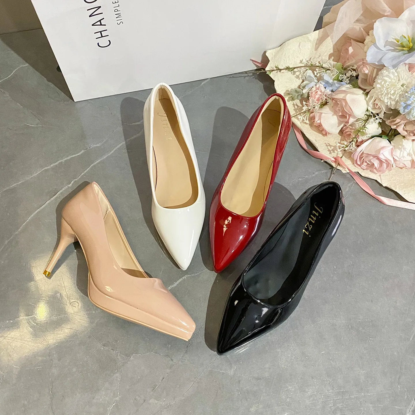 Double Buckle Strap Block Heel Single Shoes Fashion Square Toe Shallow Mouth Non-slip Wear-resistant High Heels