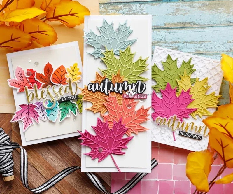 Piggy Craft metal cutting dies cut die mold Maple leaf decoration Scrapbook paper craft knife mould blade punch stencils dies