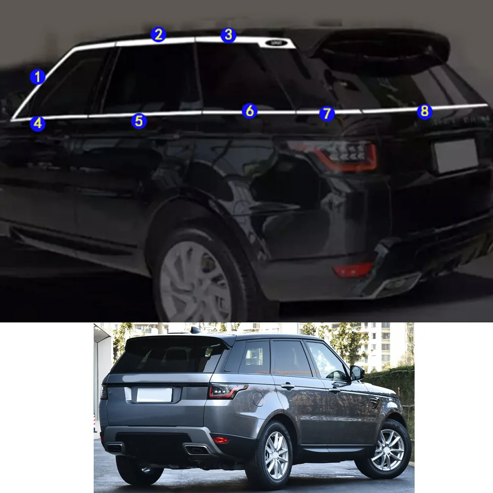 

For LAND ROVER Rover Sport 2014-2016 2017 2018 2019 2020 2021 Car Sticker Garnish Pillar Window Middle Strip Trim Frame Hoods
