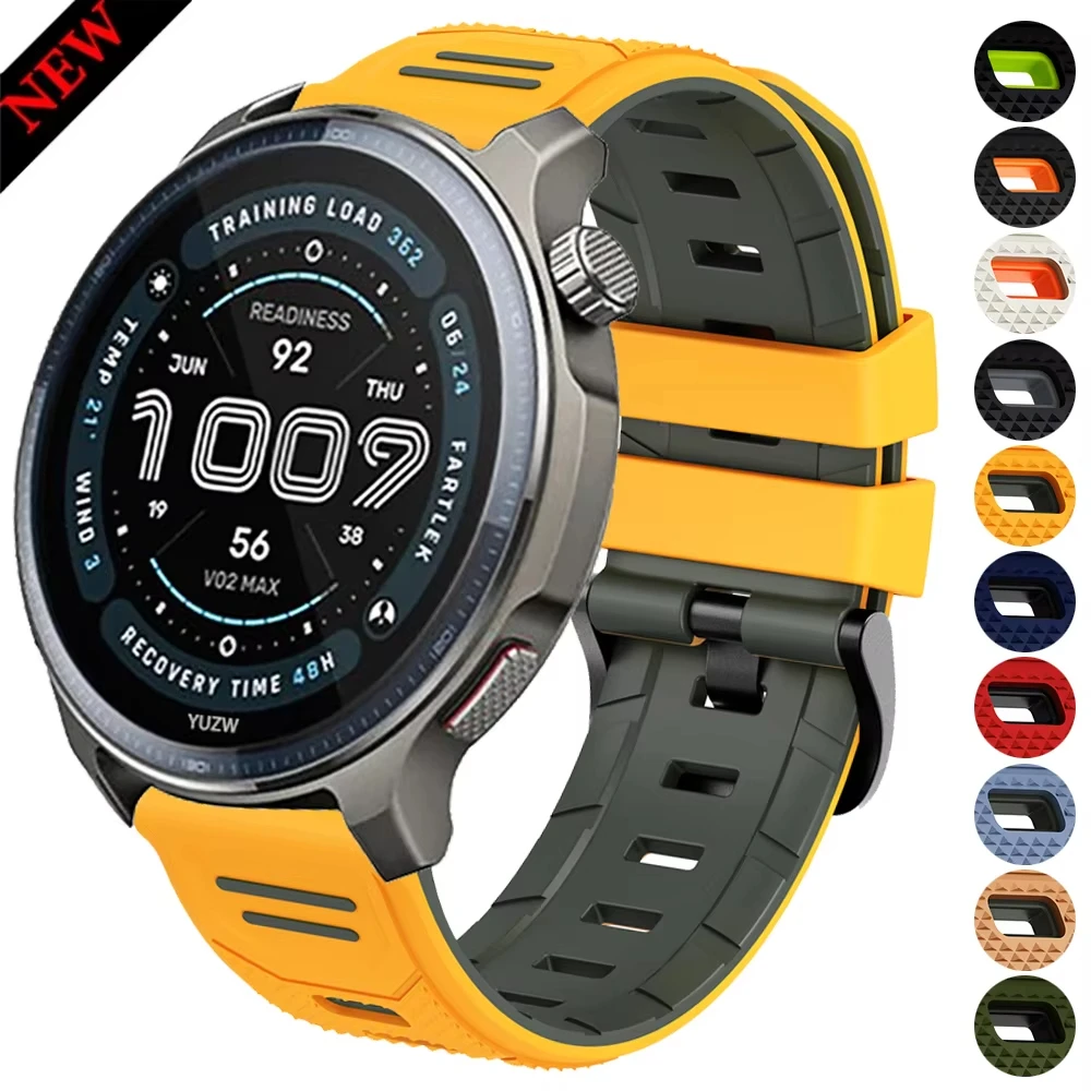 Bracelet de montre en silicone sport pour AMAZFIT BALANCE 2, Amazfit Active Max 48mm, BIP6, 5, UNITY, GTR 4/3 Pro 2e, 22mm, pour HUAWEI WATCH