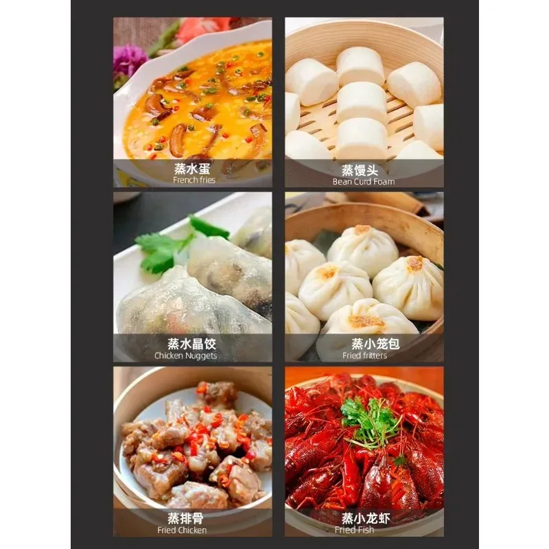 High-Capacity Bamboo Food Steamer with Dumpling Maker Kitchen Appliance Easy to Use Comes with a 3-Year Warranty