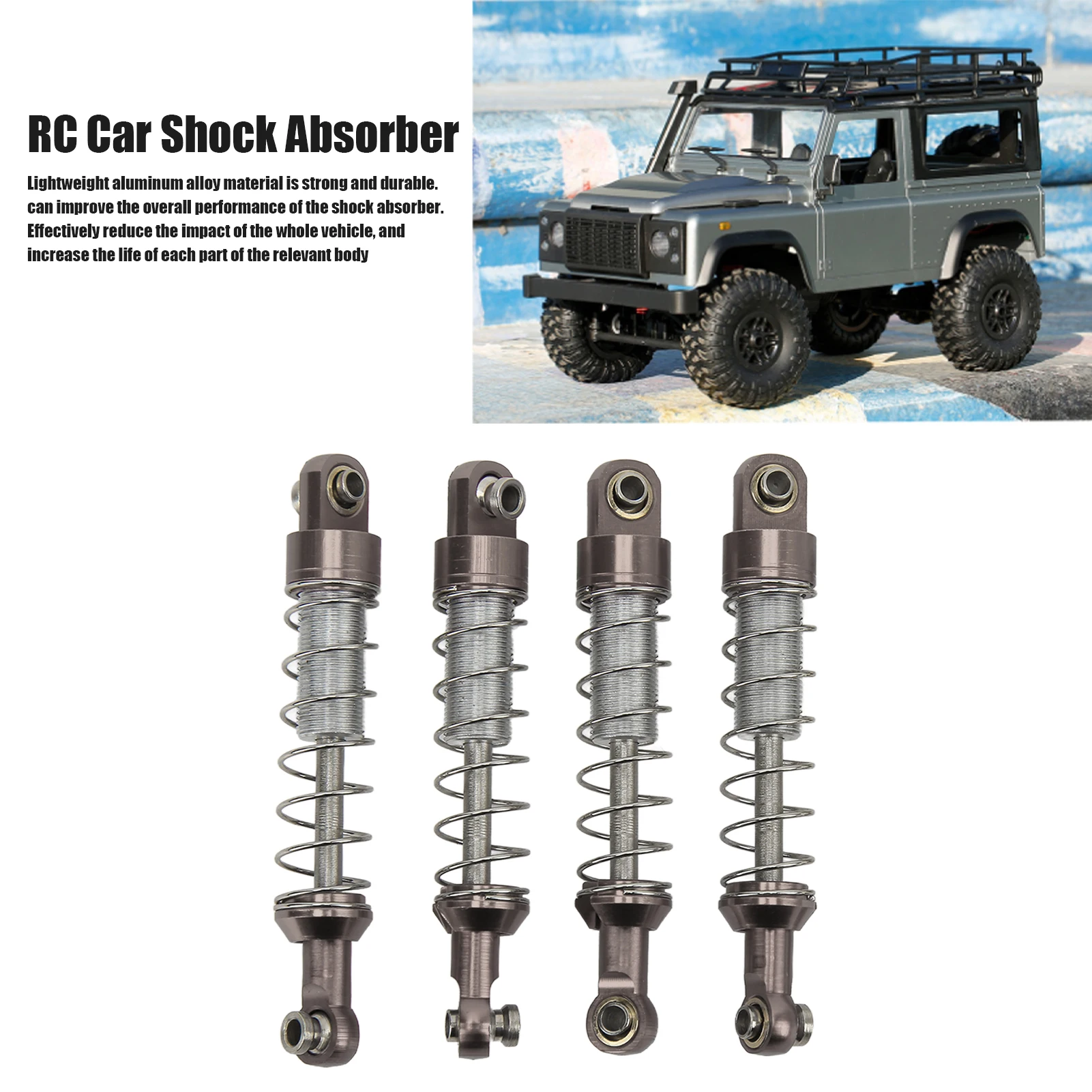 

2 Pairs Aluminum Alloy Shock Absorber 60mm RC Car Modification Parts for WPL C14 C24 MN D90 99S RC Car Modification Parts