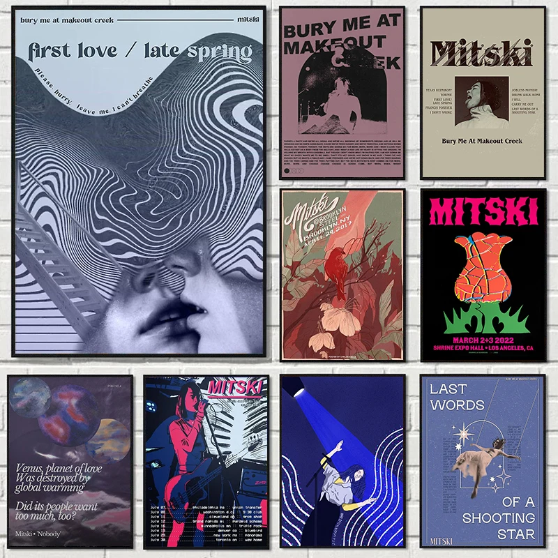 Vintage Hip Hop Singer Mitski Poster Music Album First Love Late Spring Posters and Prints Canvas Painting Room Home Wall Decor