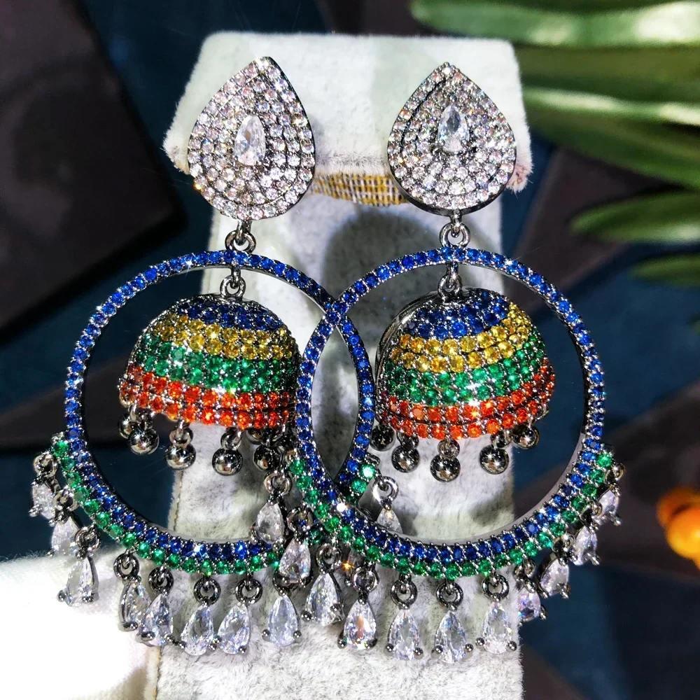 

Kellybola Original Round Luxury Pendant Earrings For Women Lady bridal Wedding party Dubai Shiny Earrings Jewelry Daily Party