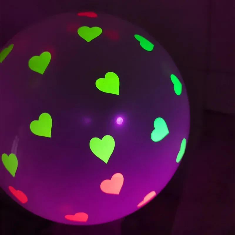 10PCS 12inch Fluorescent Balloon Glow In The Dark Glow Luminous Love Heart Latex Baloon For Wedding Birthday Party Decor