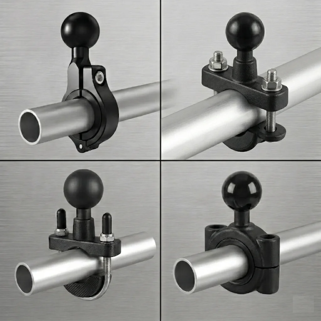 1 Inch 25mm Ball Mount for Motorcycle Handlebar Ram Mount Bracket Action Camera Phone GPS Tube Rail Pole Support Stand Holder