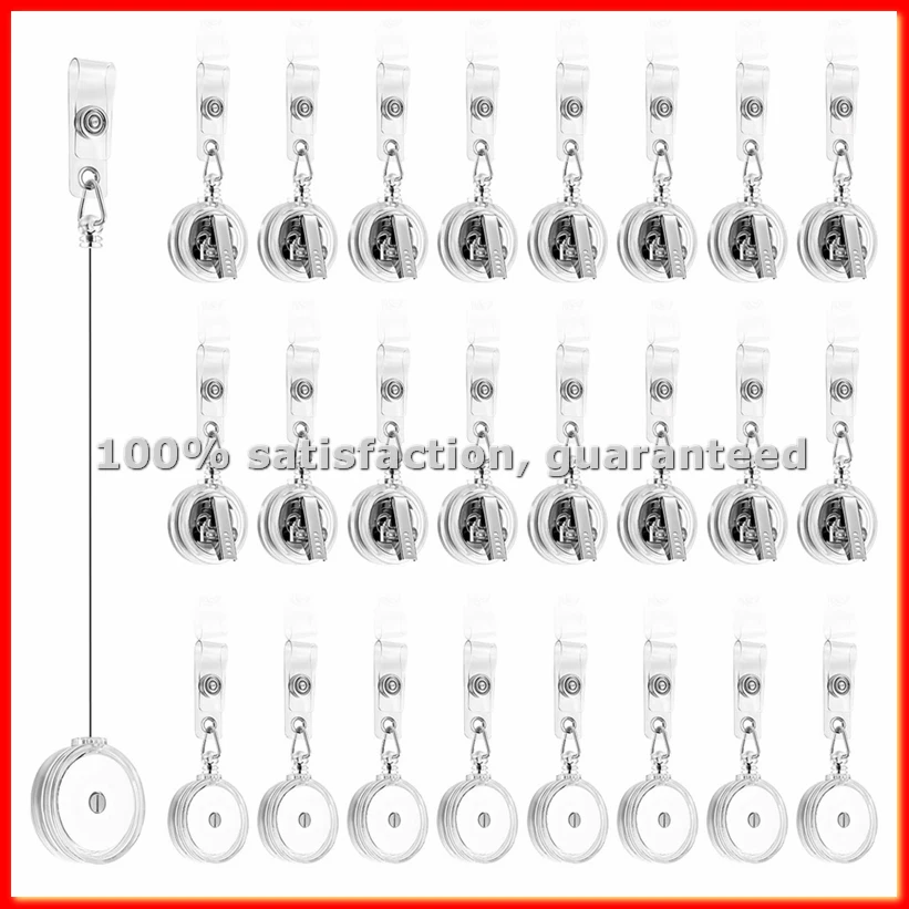 25Pcs Retractable Badge Reels Badge Reel Clips Badge Holders with Swivel Alligator Clip Retractable ID Name Card Holders-A13G