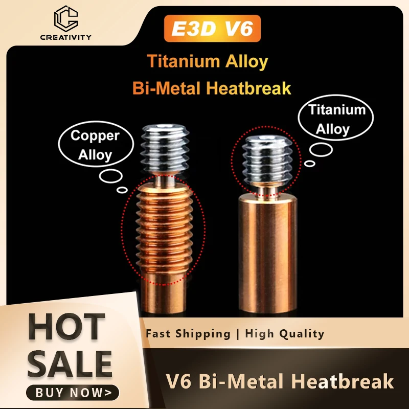 V6 Bimetal Heatbreak Copper Titanium Upgrade Throat For Sidewinder X1 X2/Genius Genius Pro 3D Printer E3-D V6 Throats