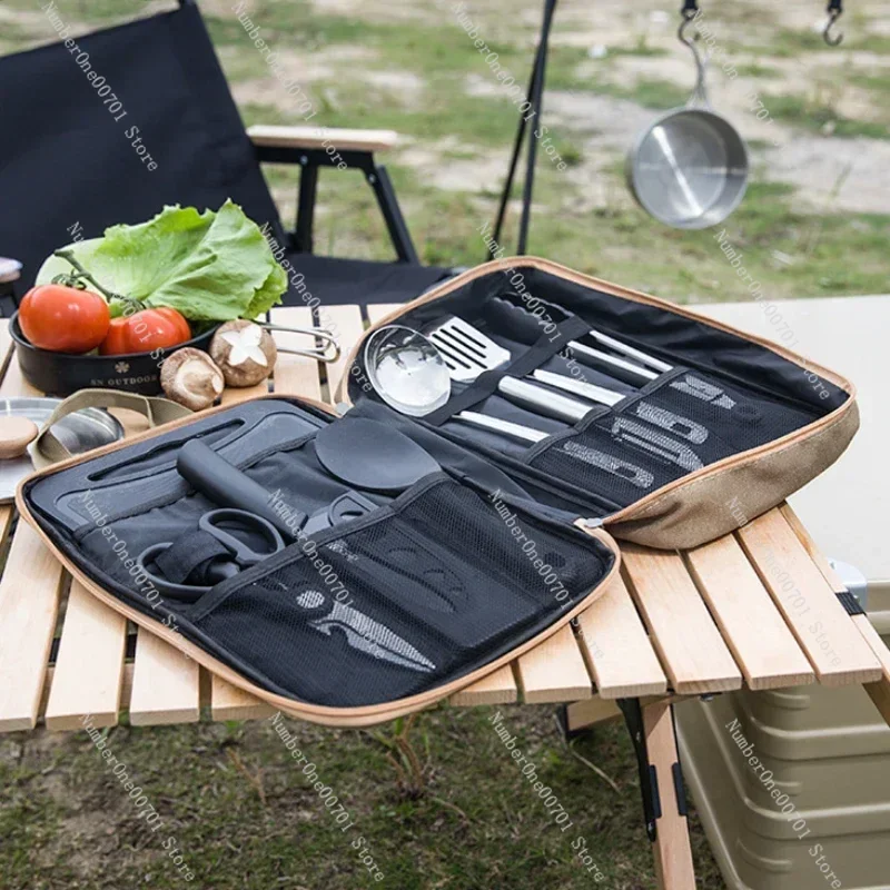 Outdoor Camping Kitchenware Portable Bag Cookware Storage Bag Tableware Picnic Supplies Camping Cooking Tools Storage Bag