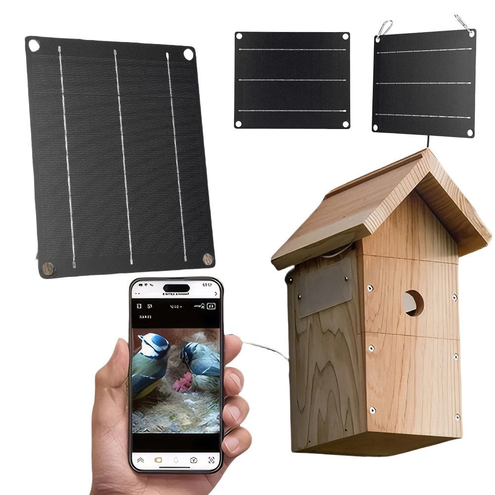 لوحة شمسية صغيرة مع مادة للحيوانات الأليفة ، شاحن شمسي ، طقم شحن للهاتف ، مراوح صغيرة ، كاميرا أمان خارجية ، 6 وات