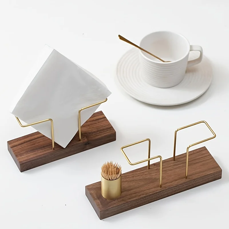 Solid Wood Creative Vertical Tissue Holder, Napkin Holder For Kitchen Dining Table, Cafe Hotel Restaurant Desktop Napkin Holder,