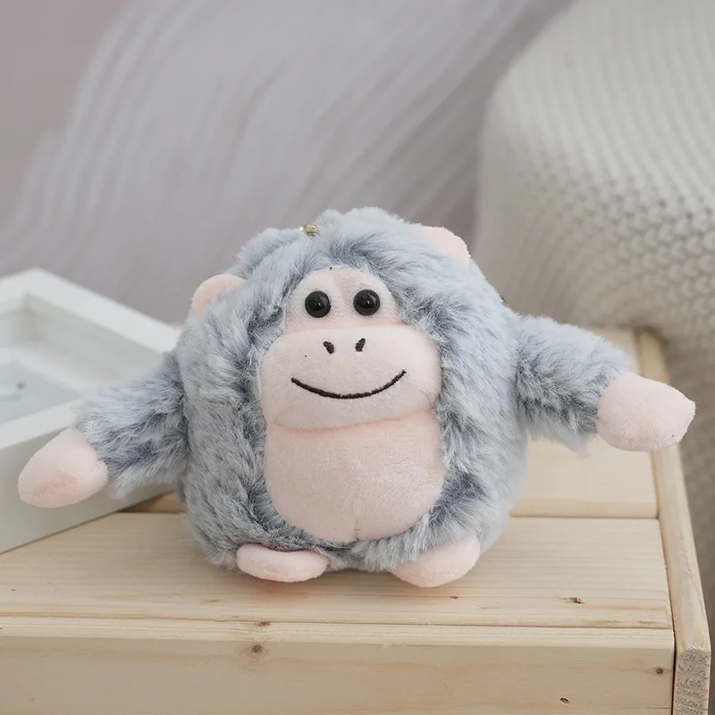 10cm Plush Gorilla Doll Keychain Stuffed Monkey Animal Keychain Pendant Backpack Keyring Charms Bag Hanging Pendants Ornaments