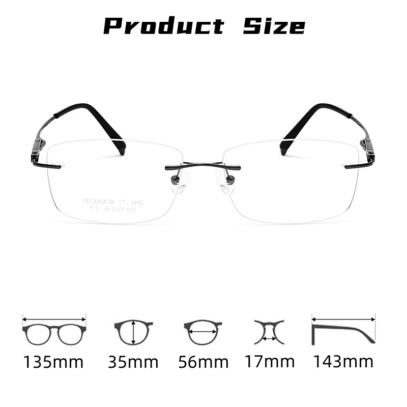 OLLYMURS, gafas de acetato flexibles Retro a la moda, gafas graduadas ópticas de titanio puro ultraligeras sin montura, montura para hombres Z10WK