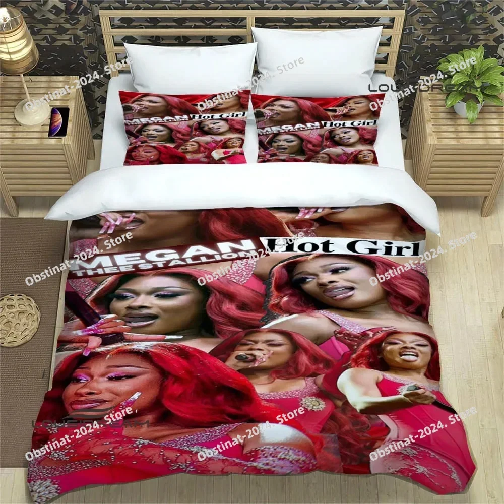 

Rapper Megan Thee Stallion Bedding Set Printed With Pillowcase Bed Duvet Cover Single Double Queen Super King Size luxury gift