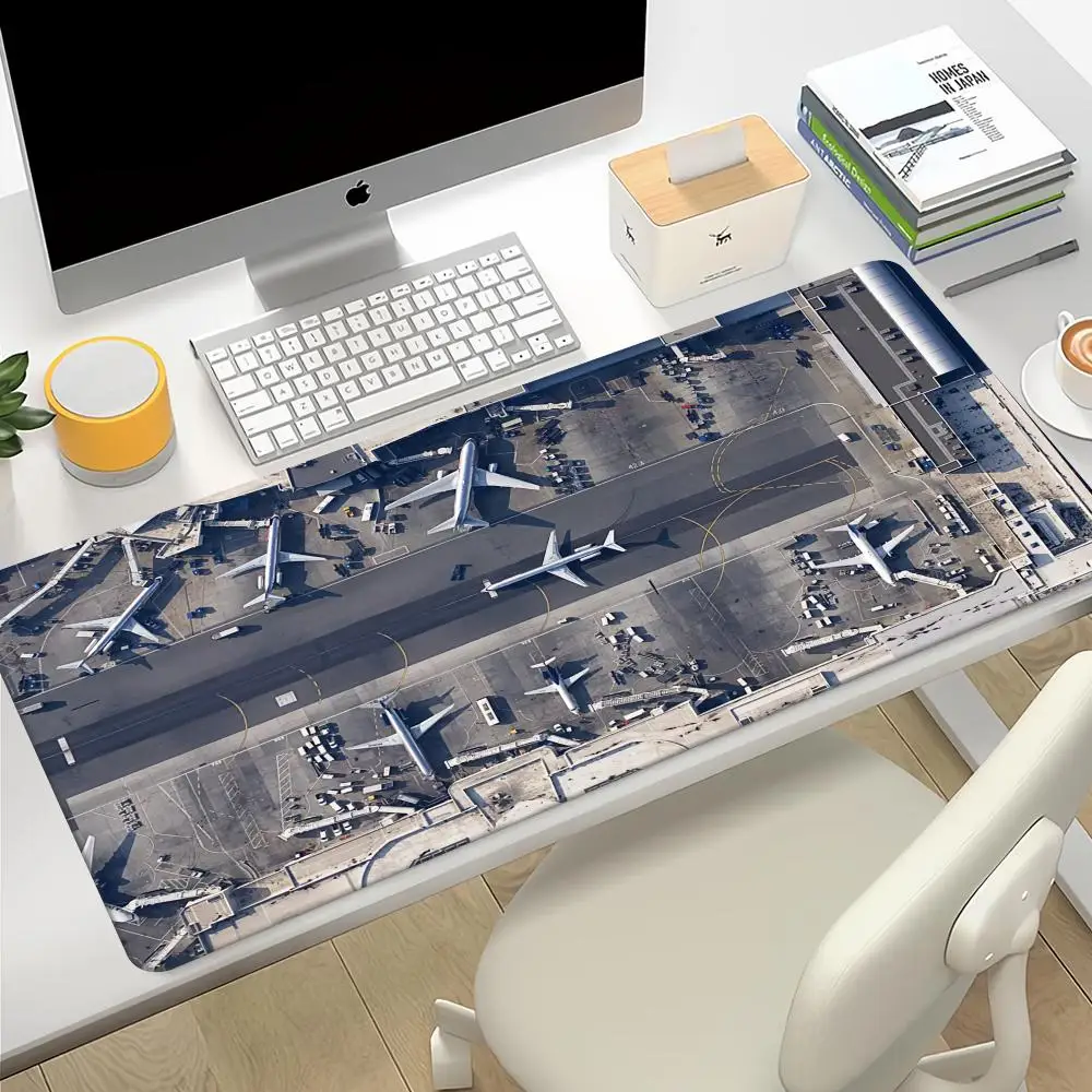 Large Airport Top View Aesthetic Rubber Gaming Mouse Pad Non-Slip Desk Mat for Office Computer Keyboard Room Decor Birthday Gift