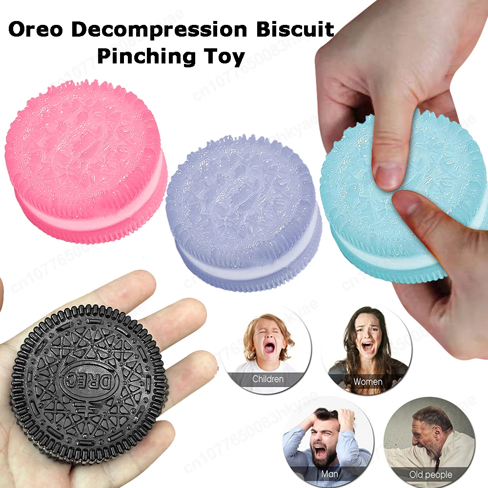 Big Oreo Biscuit Stress Relief Toy Pinching Toy Soft Anti Anxiety Decompression Toy Big Oreo Table Mochi Taba Autism Sensory Toy